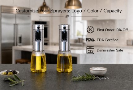 Precision Borosilicate Glass Oil Sprayer | Rocket & Wind Cloud for Cooking & Baking