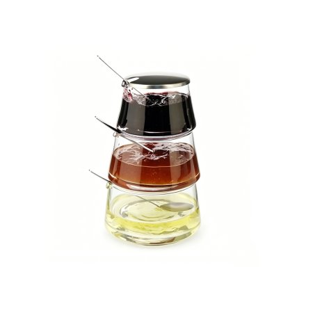 Nesting Stack Glass Preserve Jars Sealed Stainless Lid Complete Spoon Kit Wholesale