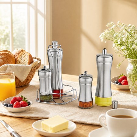 Vertical Wire Frame Stacked Food Spice Jars Space Saving Countertop Kitchen Organizer