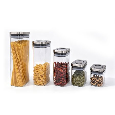 Multi Volume Rectangular Jars Random Match Store Pasta Grains Dry Seasonings