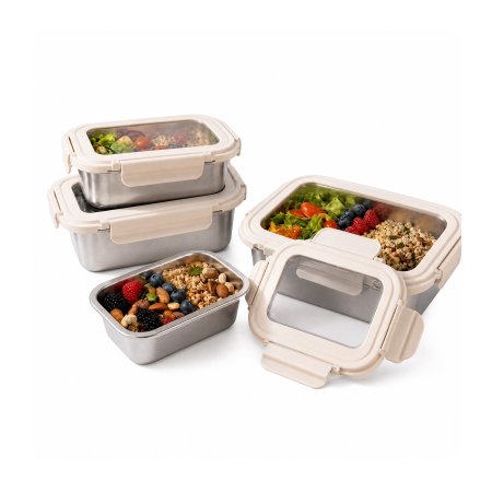 four-sides-snap-lock-leakproof-stainless-steel-food-container-with-clear-view-lid-window-lightweight-outdoor-travel-meal-box-AELGA