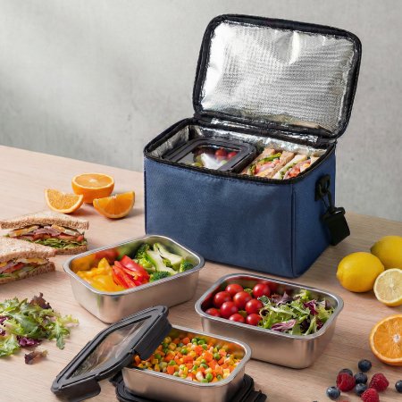 upright oxford fabric insulated cooler bag, vertical stable thermal lunch carrier, dual wide zipper lunch cooler box, D-ring equipped portable food tote, stackable bento storage insulated bag wholesale