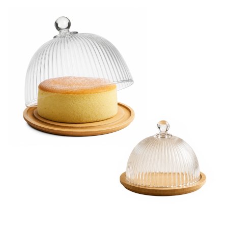 vertical-ribbed-glass-mini-cake-dome-with-sloped-groove-wooden-tray-small-dessert-pastry-display-stand-for-home-café-bakery-AELGA