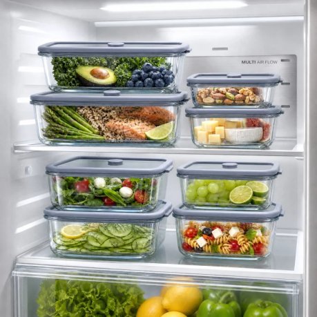 Lightweight food container with a clear view lid for on-the-go meals
